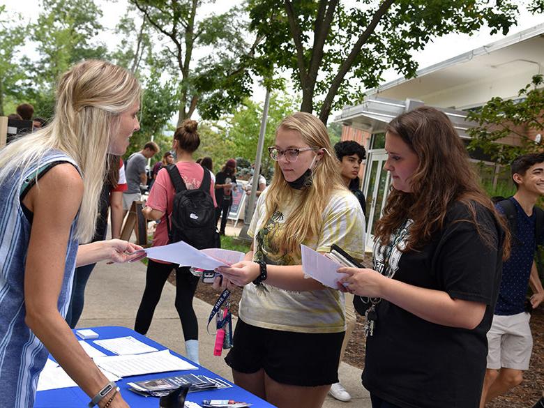 Students gather information at the involvement fair